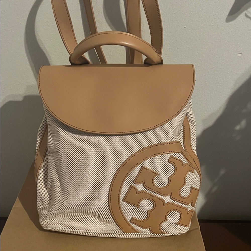 Tory Burch Beige and Cream Backpack